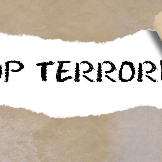 Stop terrorism banner Adobe stock image